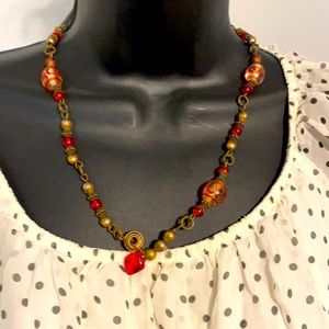Vintage Valentine Love Beads.   Red and delicate.Unusual rare statement piece 🌹